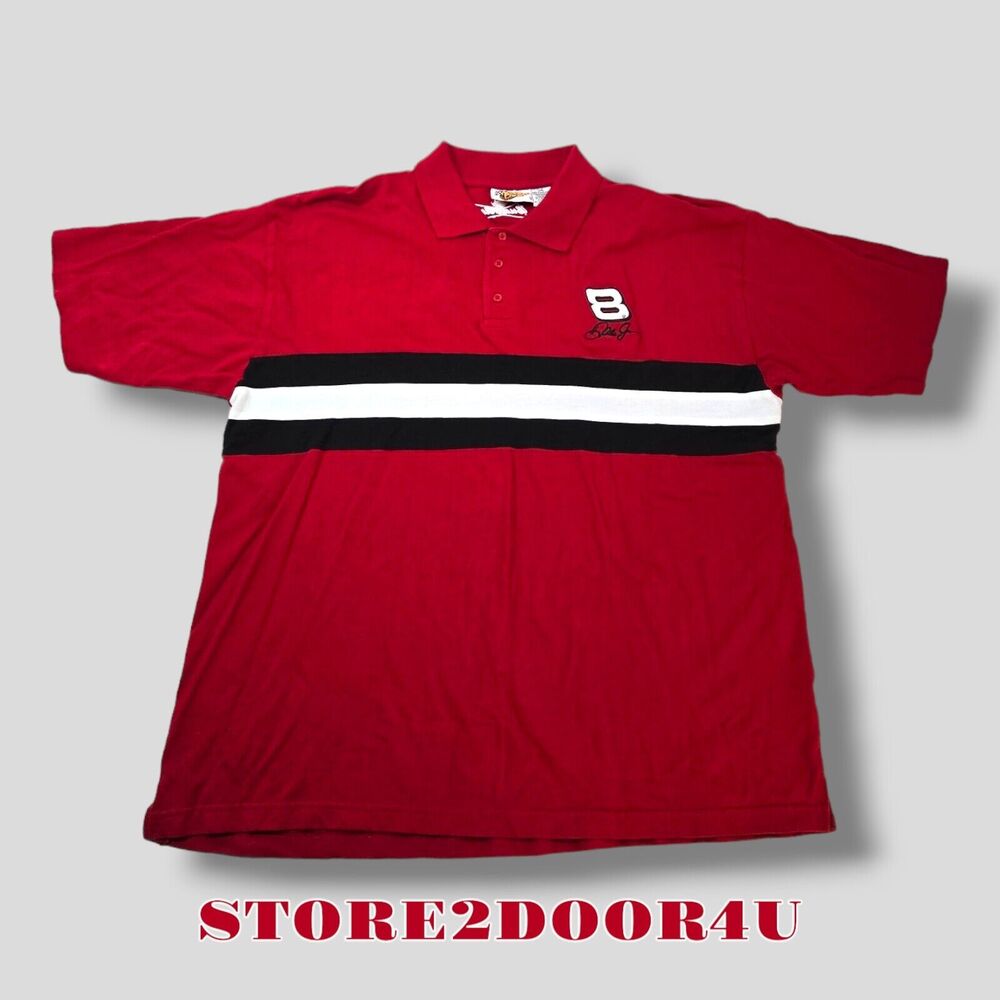 Winner's Circle Polo Shirt Mens XL Red Collared Dale Earnhardt Jr. #8 Budweiser